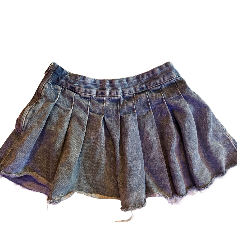 SHEIN Blue Pleated Skater Skirt